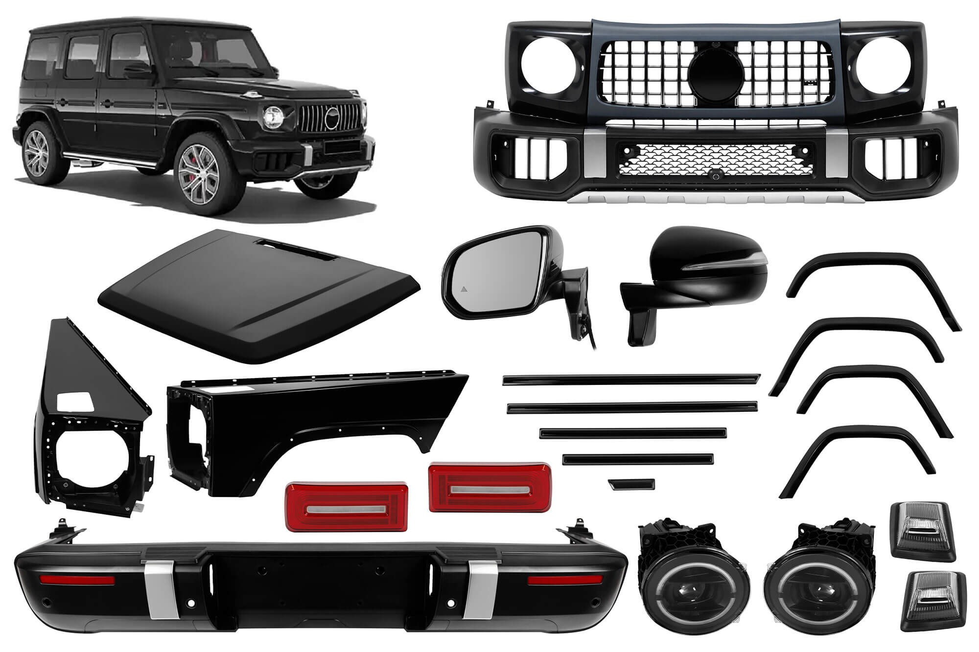 Тунинг пакет тип G63 съвместим с Mercedes G класа W463 2012-2018 конверсия към W465