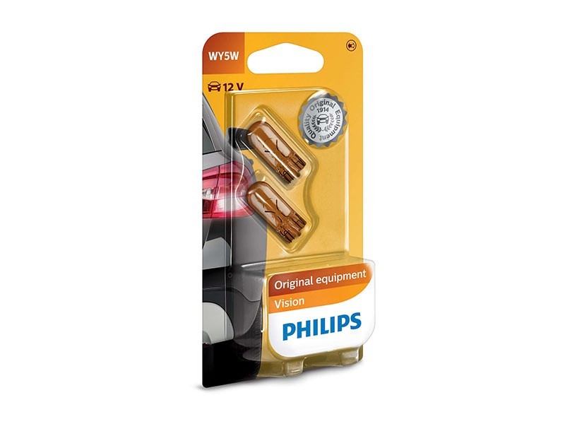 Комплект 2 броя халогенни крушки Philips WY5W Standard 12V, 5W, W2.1x9.5D, 