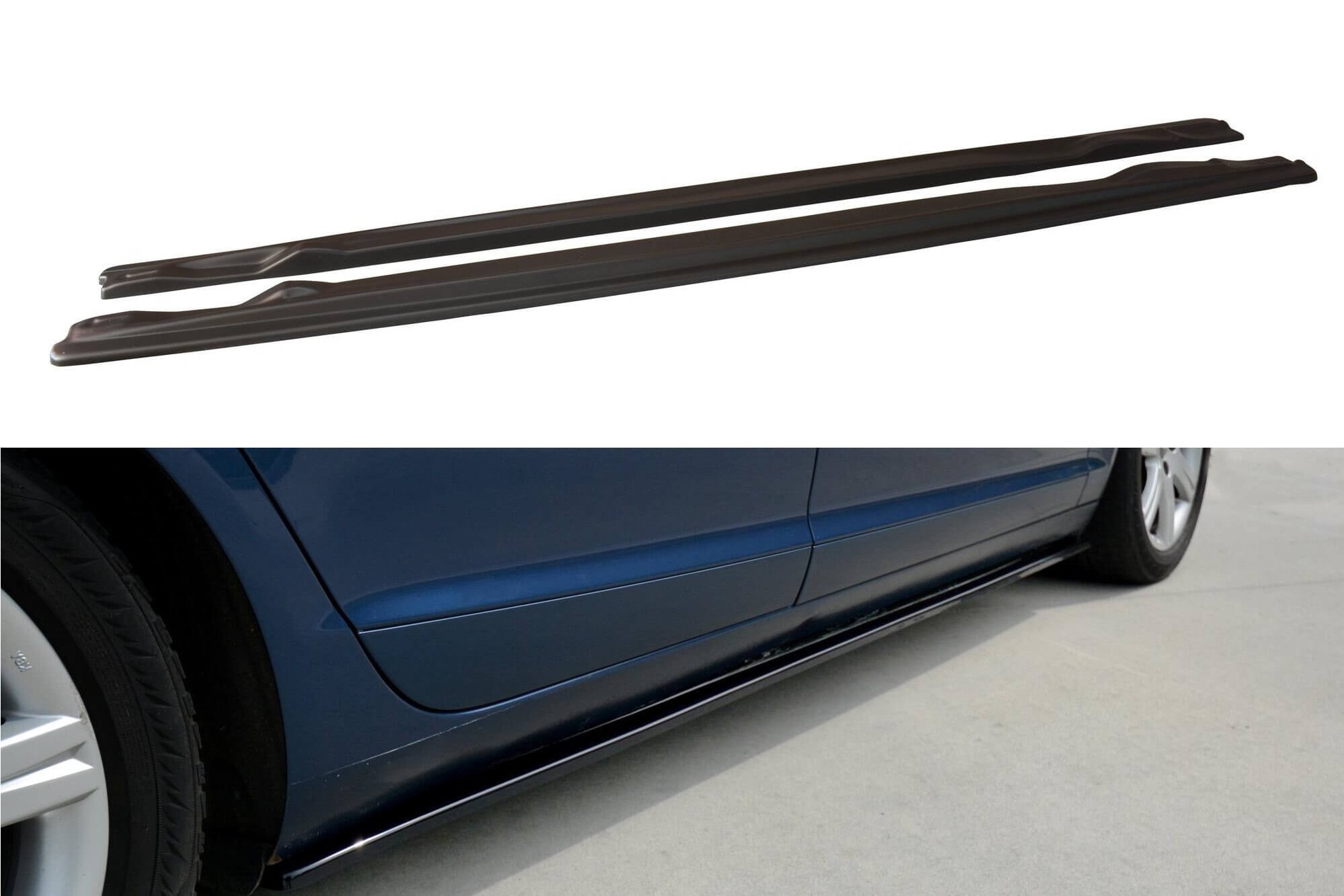 Добавки Maxton Design тип S-Line за прагове на Audi A6 C6 2004-2011, черен лак