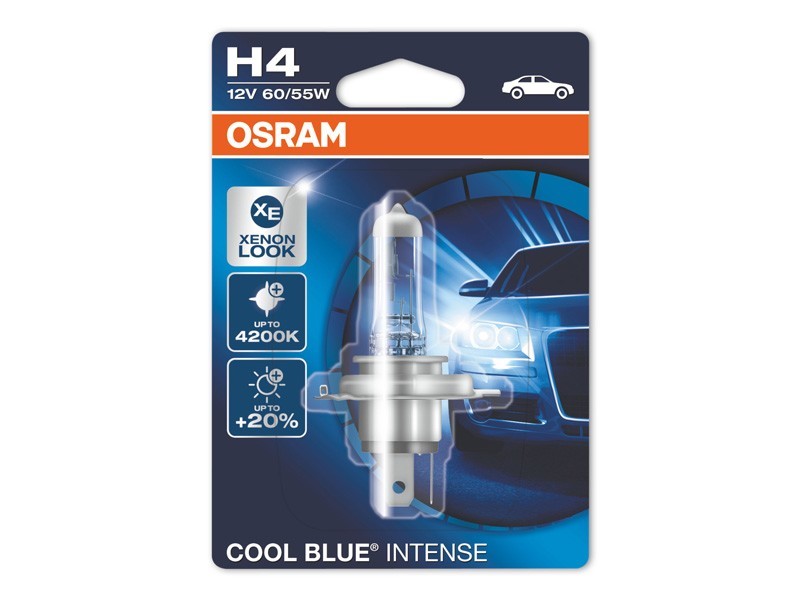 Халогенна крушка Osram H4 Cool Blue Intense 12V, 60/55W, P43t, 1 брой