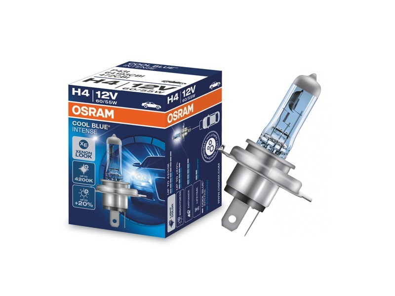 Халогенна крушка Osram H4 Cool Blue Intense 12V, 60/55W, P43t, 1 брой