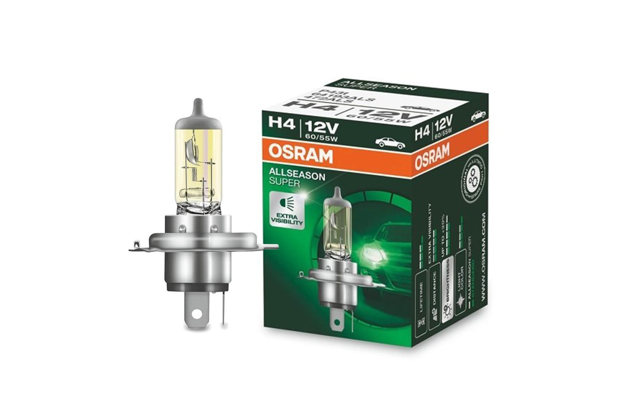 Халогенна крушка Osram H4 All season 12V, 60/55W, P43t, 1 брой