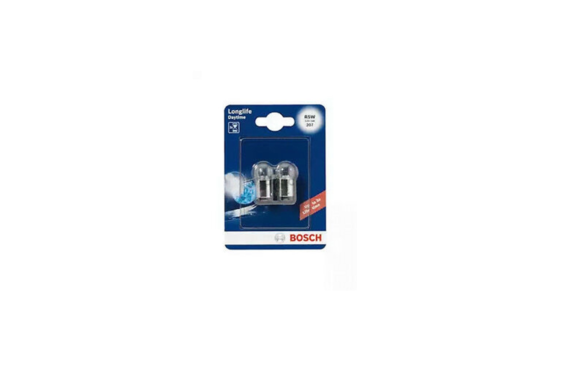 Комплект 2 броя халогенни крушки Bosch R5W Longlife Daytime 12V, 5W, BA15s
