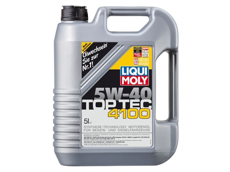 Синтетично моторно масло Liqui Moly серия TOP TEC 4100 5W40, 5L