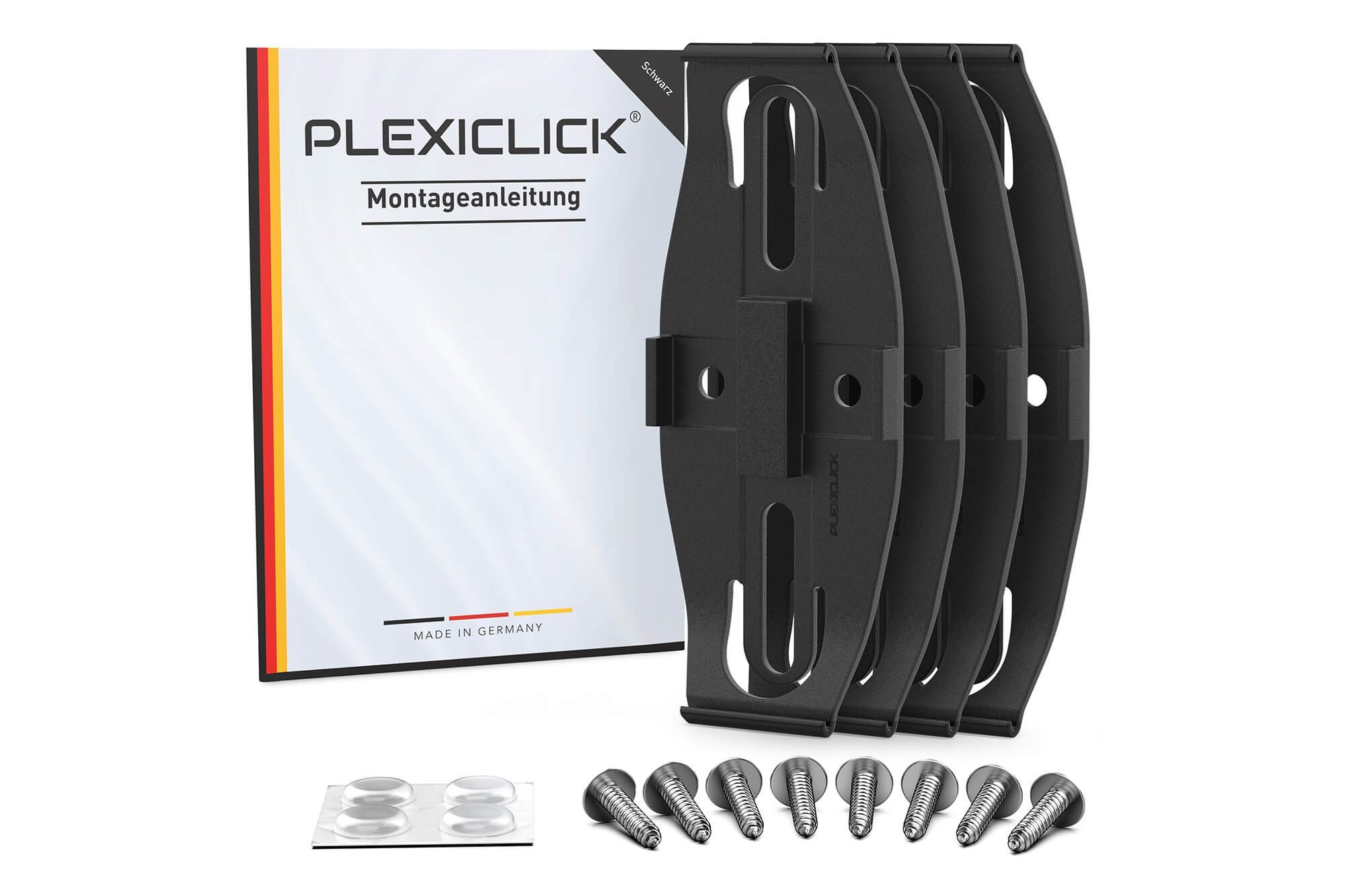 Plexiclick® - Невидим държач за регистрационен номер, черен