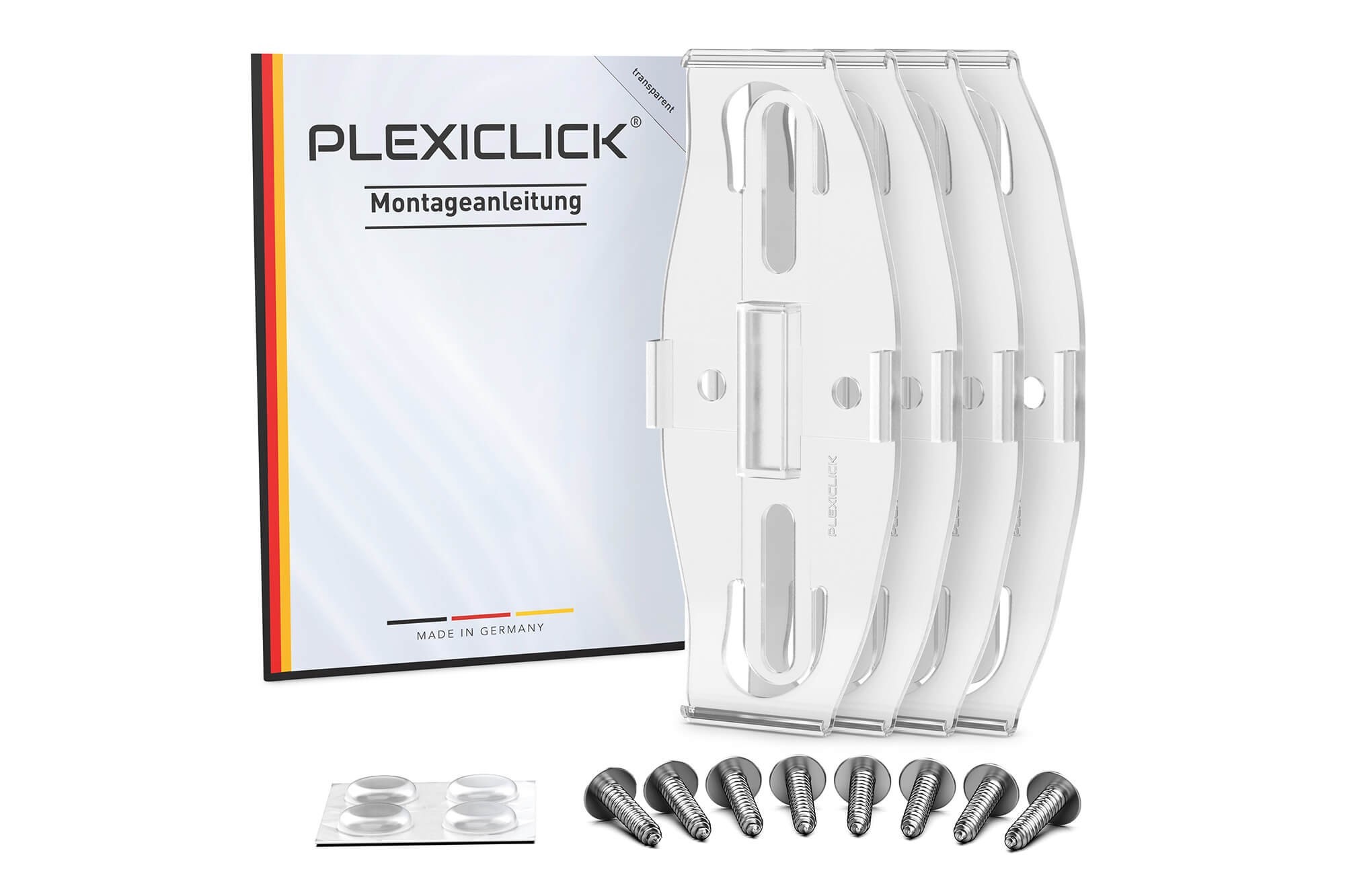 Plexiclick® - Невидим държач за регистрационен номер, прозрачен