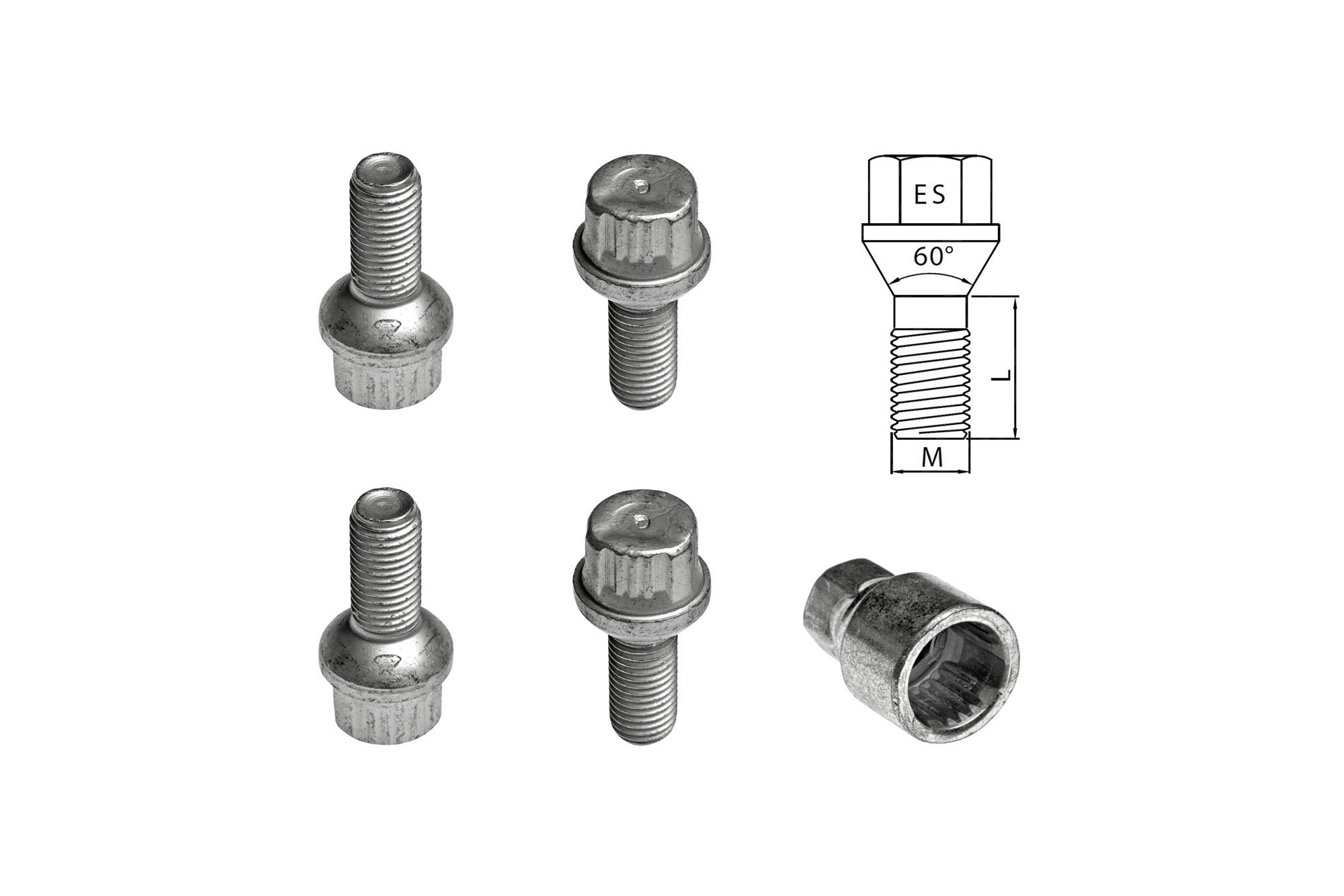 Комплект секретни болтове Farad серия Locky М12 Х 1.5/L24/R12/ES17