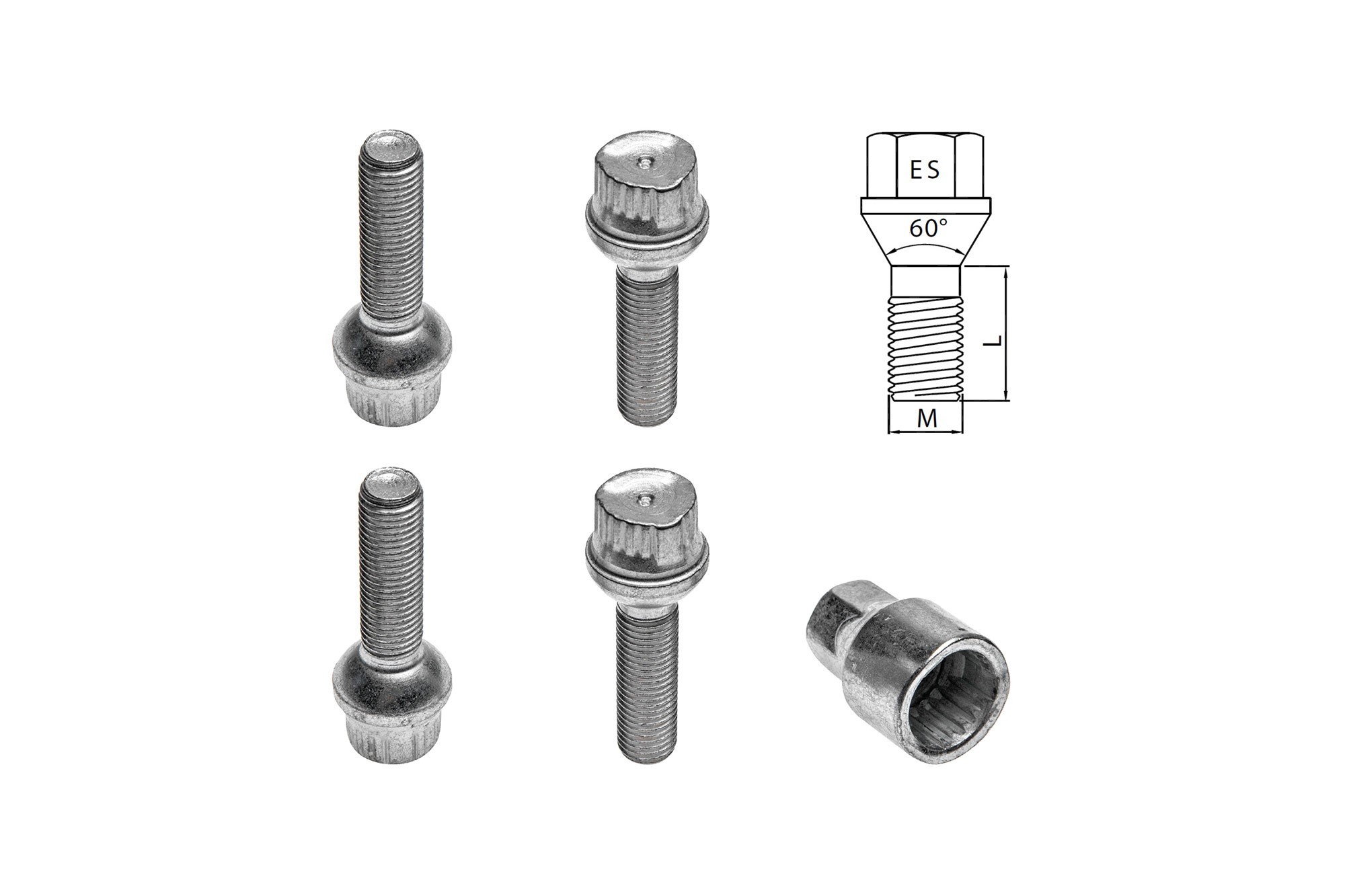 Комплект секретни болтове Farad серия Locky М12 Х 1.5/L40/R12/ES17