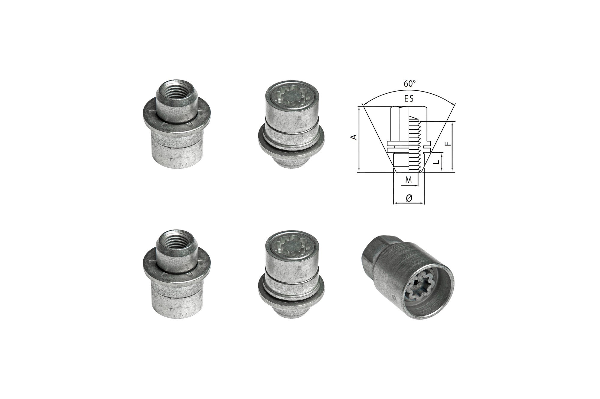 Комплект секретни гайки Farad серия Locky M12 X 1.5/O18.5/F24/A34/L10/ES21