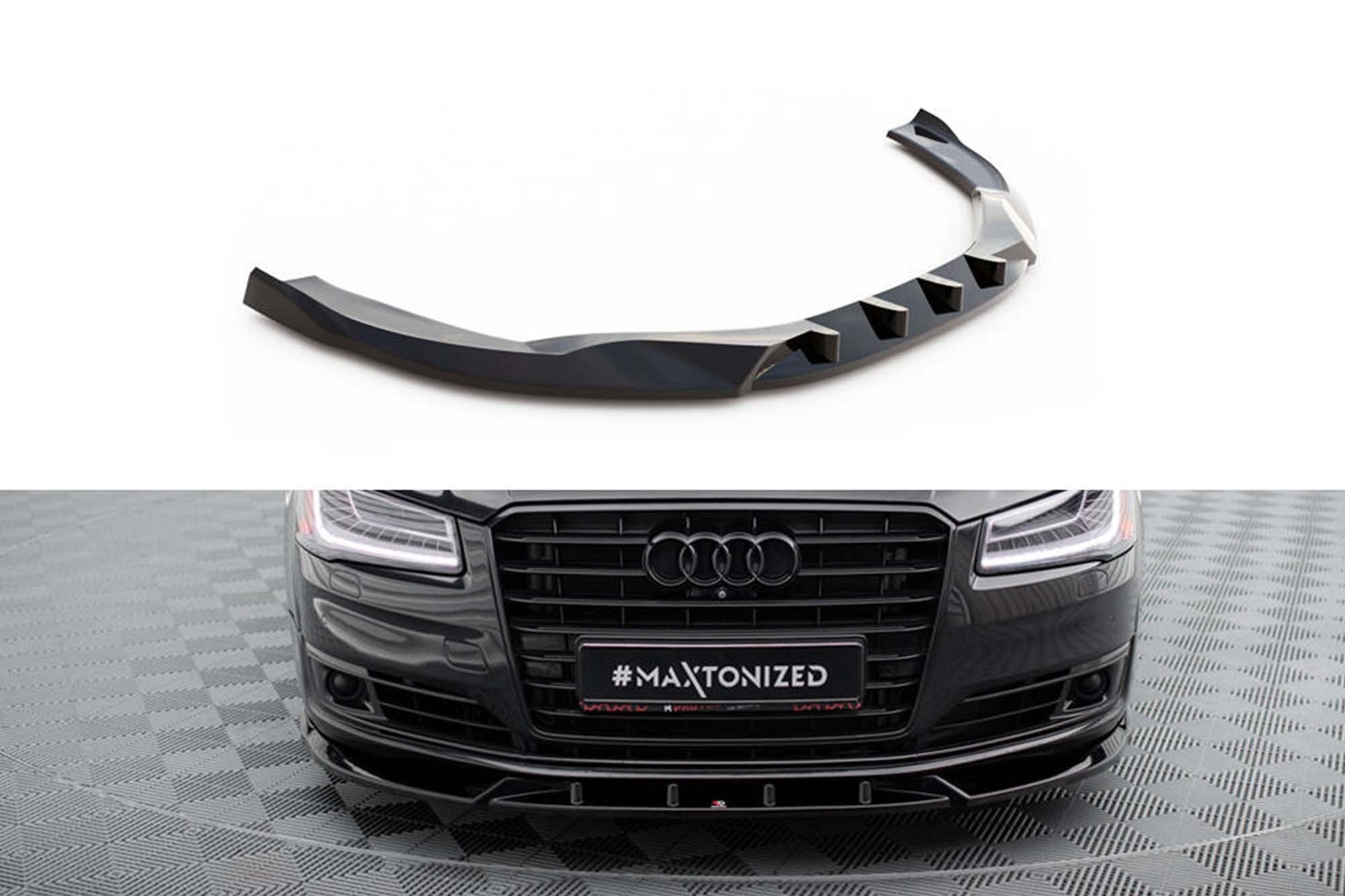 Спойлер Maxton Design за предна броня на Audi A8 D4 2013-2017, черен лак