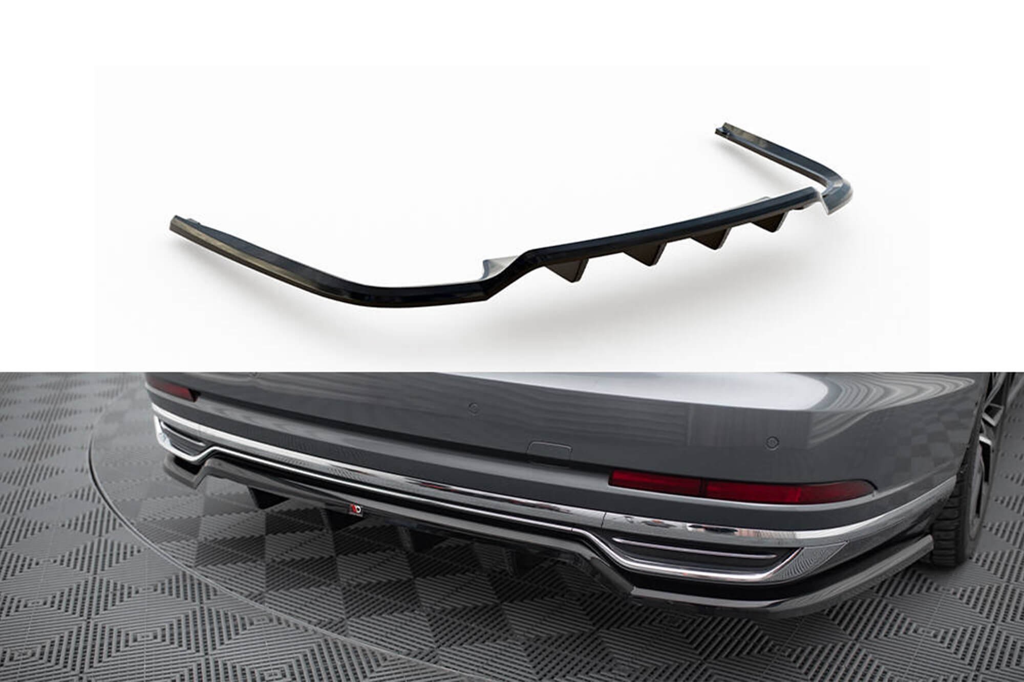 Спойлер Maxton Design за задна броня на Audi A8 D5 2017-2021, черен лак
