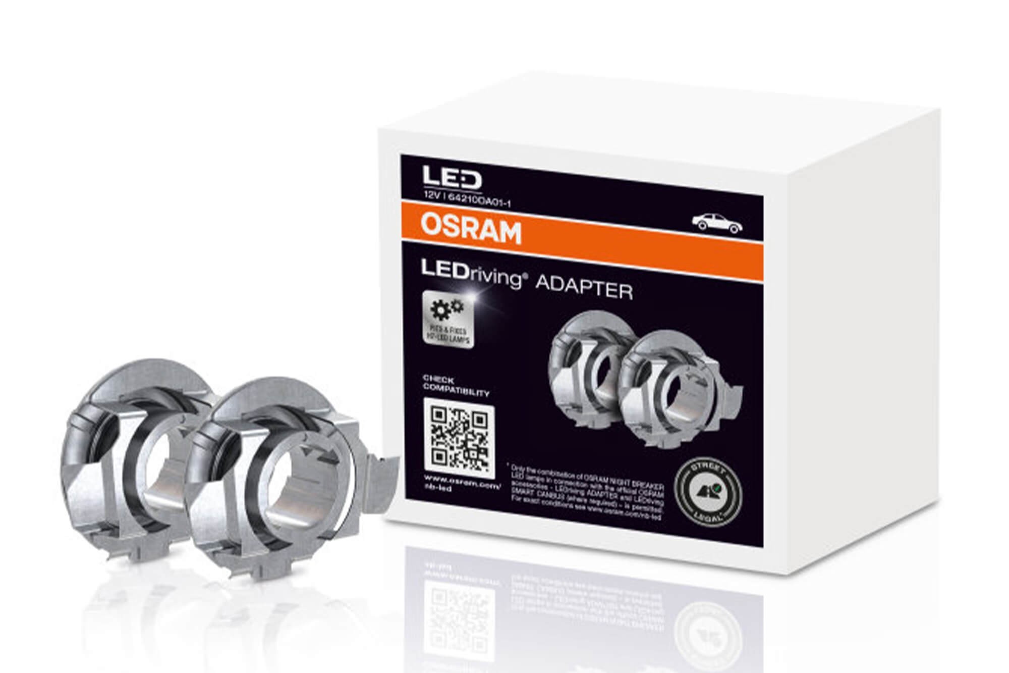 Комплект 2 броя бази Osram за LED крушка H7 на Audi, BMW, Mercedes, VW, Opel, Ford, Skoda