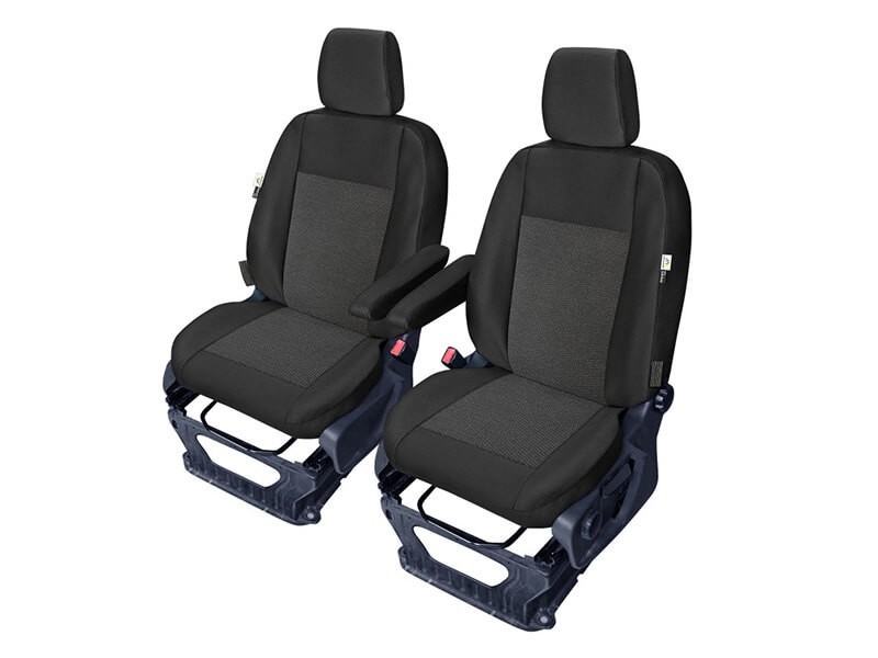 Тапицерия Kegel Tailor Made за две единични седалки на Ford Tourneo Custom 2012-2023, черни с шарка