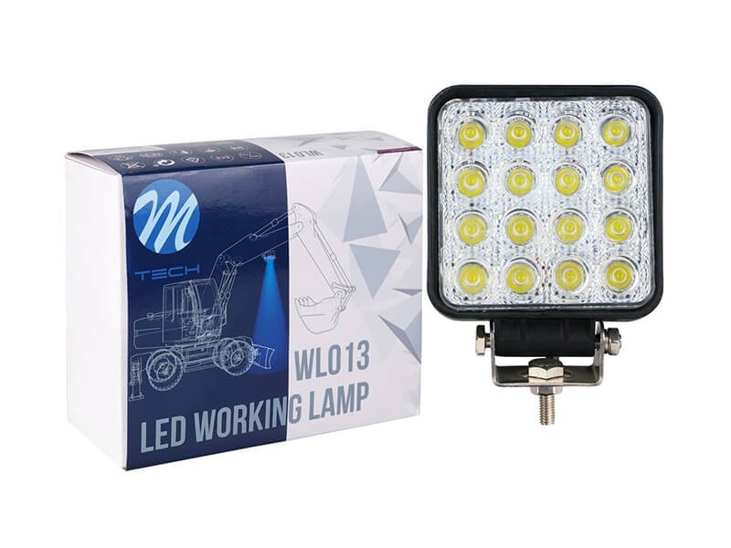 LED бар M-tech Work Light тип кубче с 16 диода 10-30V, 48W, 6000K, 3600lm, 128x110x58mm, 1 брой