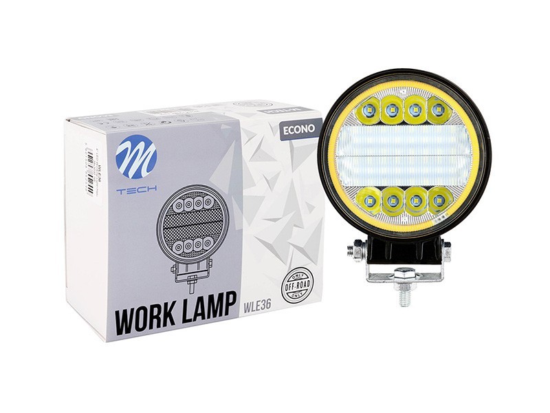 LED работна лампа M-tech 5" с 33 SMD диода 10-32V DC, 33W, 6500K, 2590lm, 112x112x45mm, 1 брой