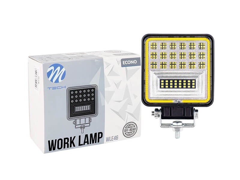 LED работна лампа M-tech 4" с 42 SMD диода 10-32V DC, 42W, 6500K, 2880lm, 108x108x47mm, 1 брой