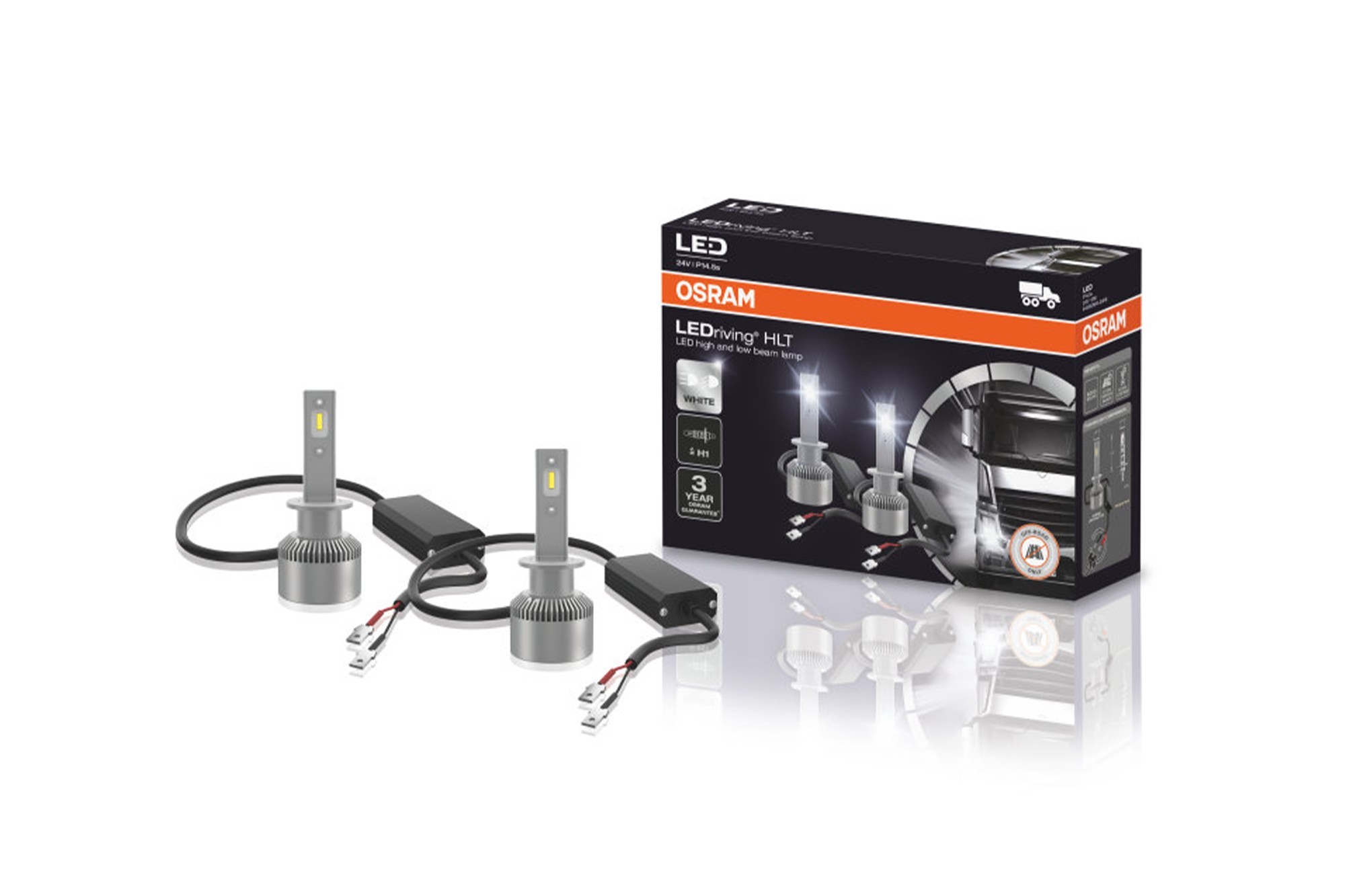LED система Osram за фарове H1 студено бяла светлина, 24V, 14W, 6000K, 1300LM