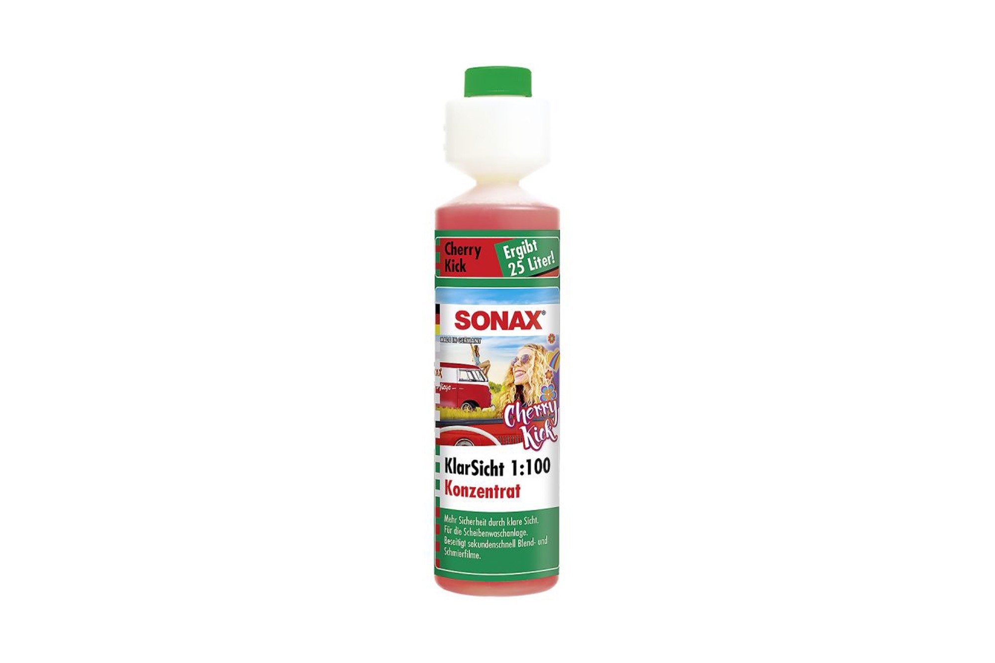 Лятна течност Sonax Clear View за чистачки 250ml с аромат на череша Лятна течност Sonax Clear View за чистачки 250ml с аромат на череша
