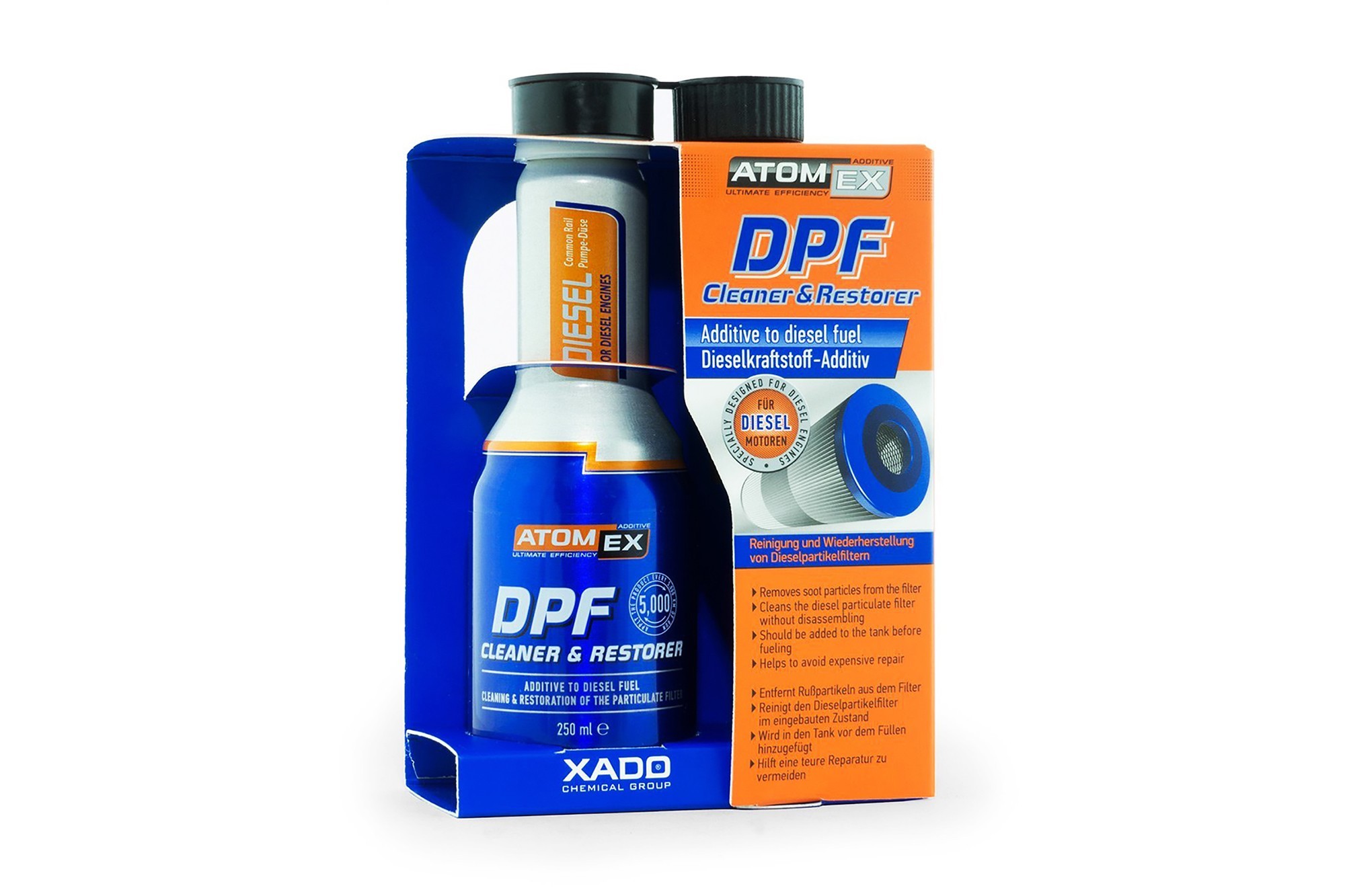Добавка Xado Аtomex DPF Cleaner and Restorer за отпушване и възстановяване на DPF филтри 250ml