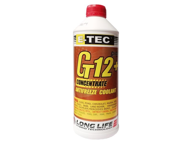 Антифриз E-tec G12+ червен концентрат -76°С 1.5L