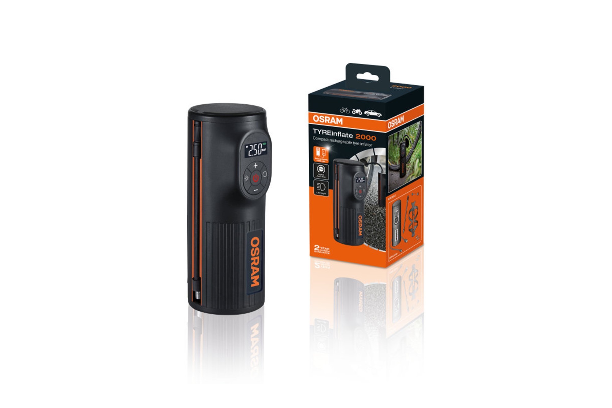 Дигитален компресор Osram TYREinflate 2000 за гуми 5200 mAh, 8.3 bar