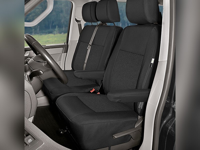 Тапицерия Kegel серия Tailor Made за предни седалки 1+2 на Volkswagen T5 2003-2015, T6 след 2015 година, черна