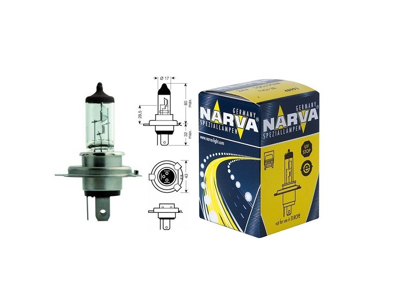 Халогенна крушка Narva H4 24V, 70/75W ,P43t, 1 брой