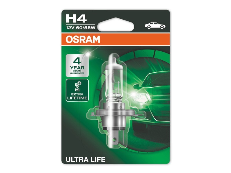 Халогенна крушка Osram H4 Ultra Life 12V, 60/55W, P43t, 1 брой