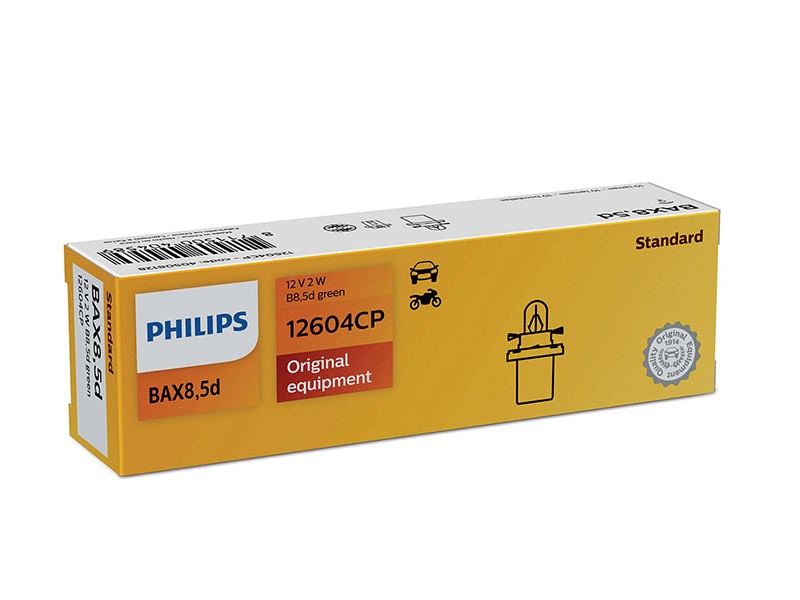 Крушка за табло Philips B8.5D Standard зелена 12V, 2W, B8.5D, 1 брой