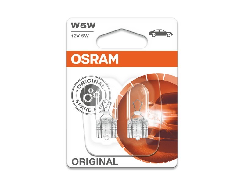 Комплект 2 броя халогенни крушки Osram W5W Original 12V, 5W, W2.1X9.5d