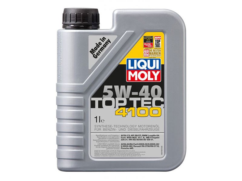 Синтетично моторно масло Liqui Moly серия TOP TEC 4100 5W40, 1L