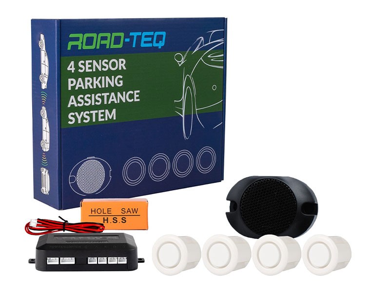 Парктроник система M-tech със зумер, 4 бели датчика, 18mm