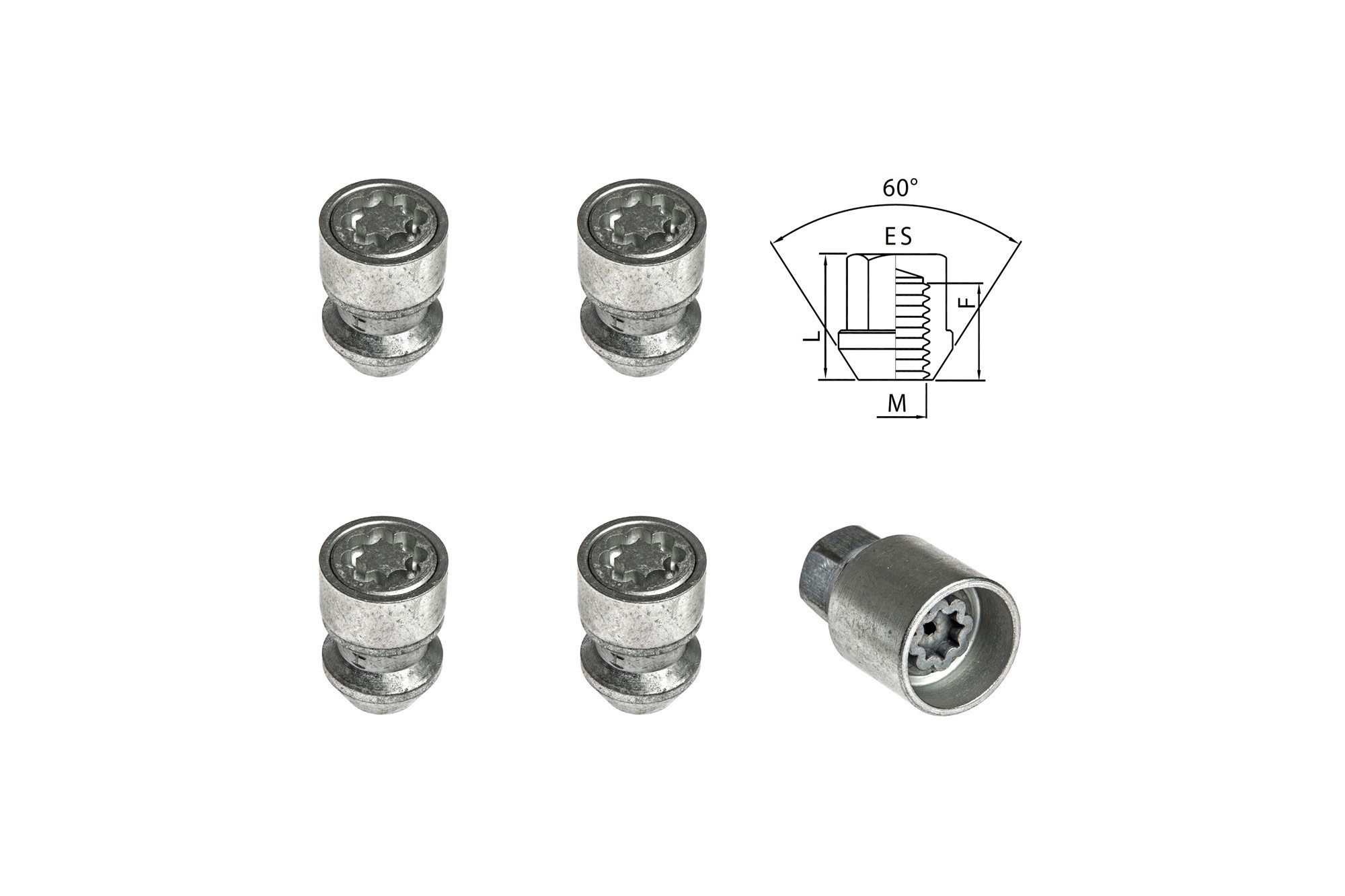 Комплект секретни гайки Farad серия Starlock M12 X 1.5/F25/L34/ES19