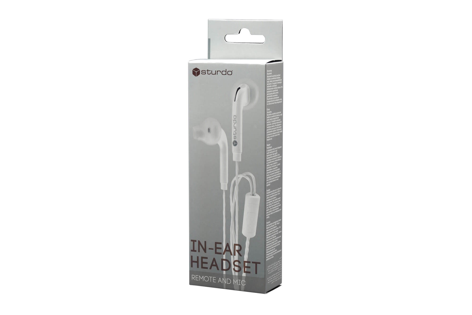 Бели слушалки Sturdo с микрофон серия In-Ear