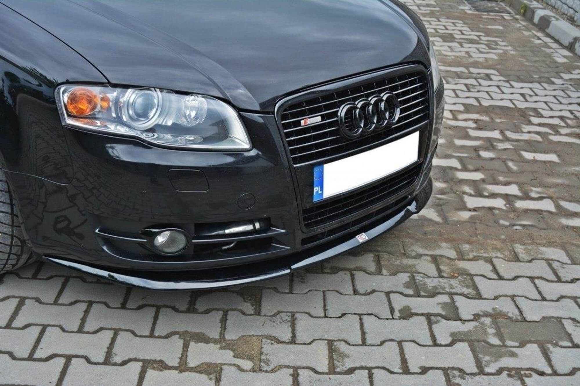 Спойлер Maxton Design версия 2 за стандартна предна броня на Audi A4 B7 2004-2007, черен лак