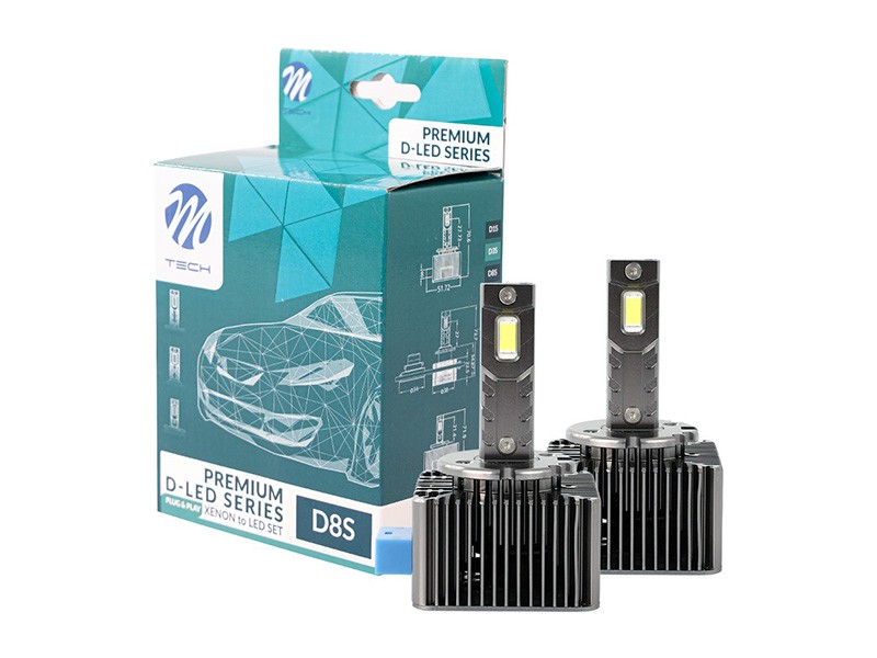 LED система M-tech Canbus за фарове D8S студено бяла светлина, 85V, 35W, 6000K, 8400LM, PK32d-1