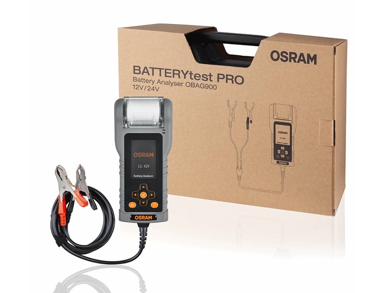 Апарат Osram за анализ на акумулатори BATTERYtest PRO 12-24V, с принтер и порт за SD карта