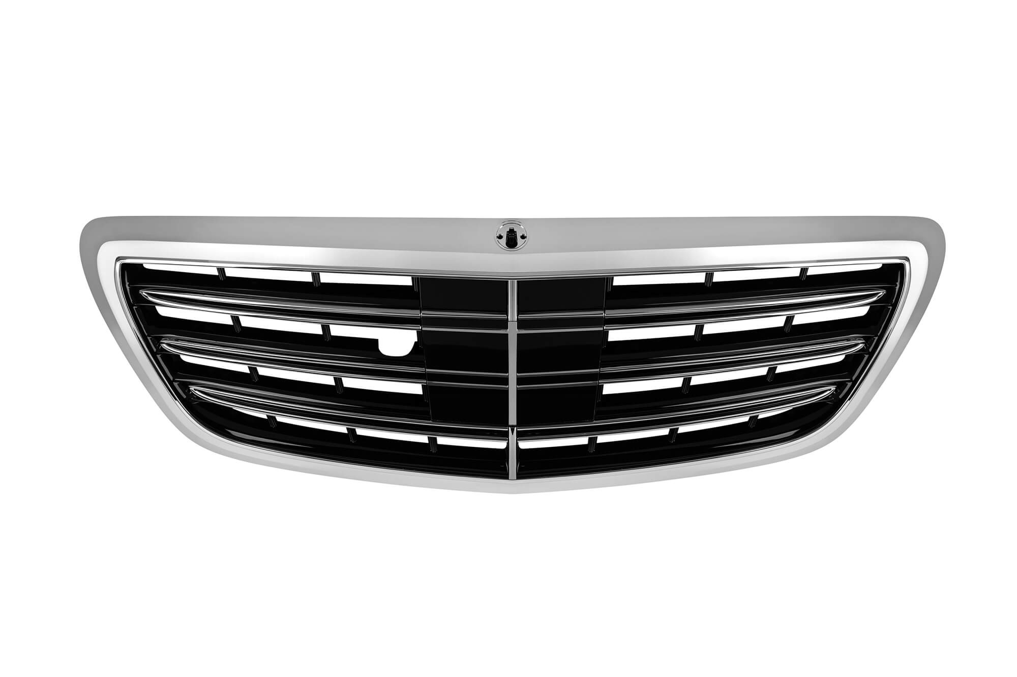 Хром/черна решетка тип AMG за Mercedes S класа W222 2013-2020 за модела с Distronic и Night Vision