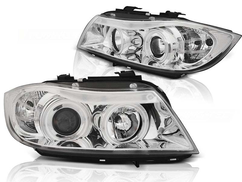 Комплект тунинг фарове с CCFL ангелски очи за BMW 3 E90/E91 03.2005-08.2008 , ляв и десен