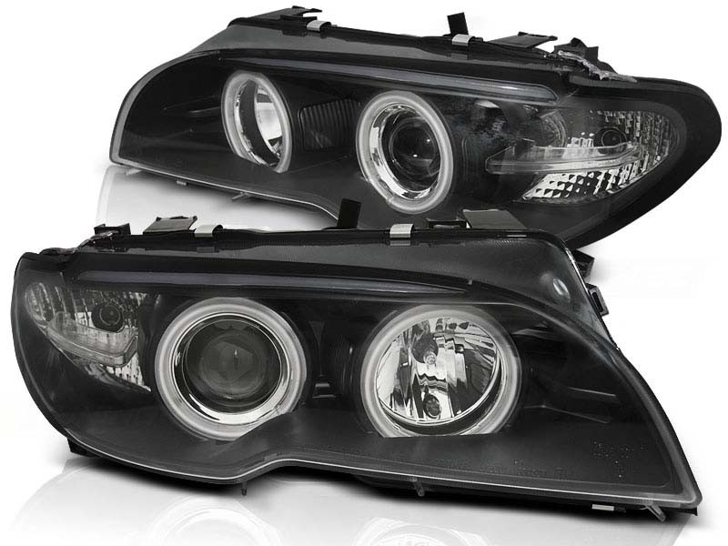 Комплект тунинг фарове с CCFL ангелски очи за BMW 3 E46 04.2003-2006 купе/кабрио , ляв и десен