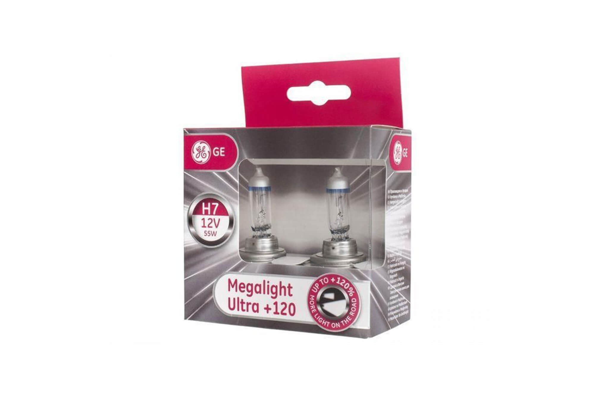 Комплект 2 броя халогенни крушки General Electric, серия Mega Light Ultra +120 H7, 12V, 55W, PX26d