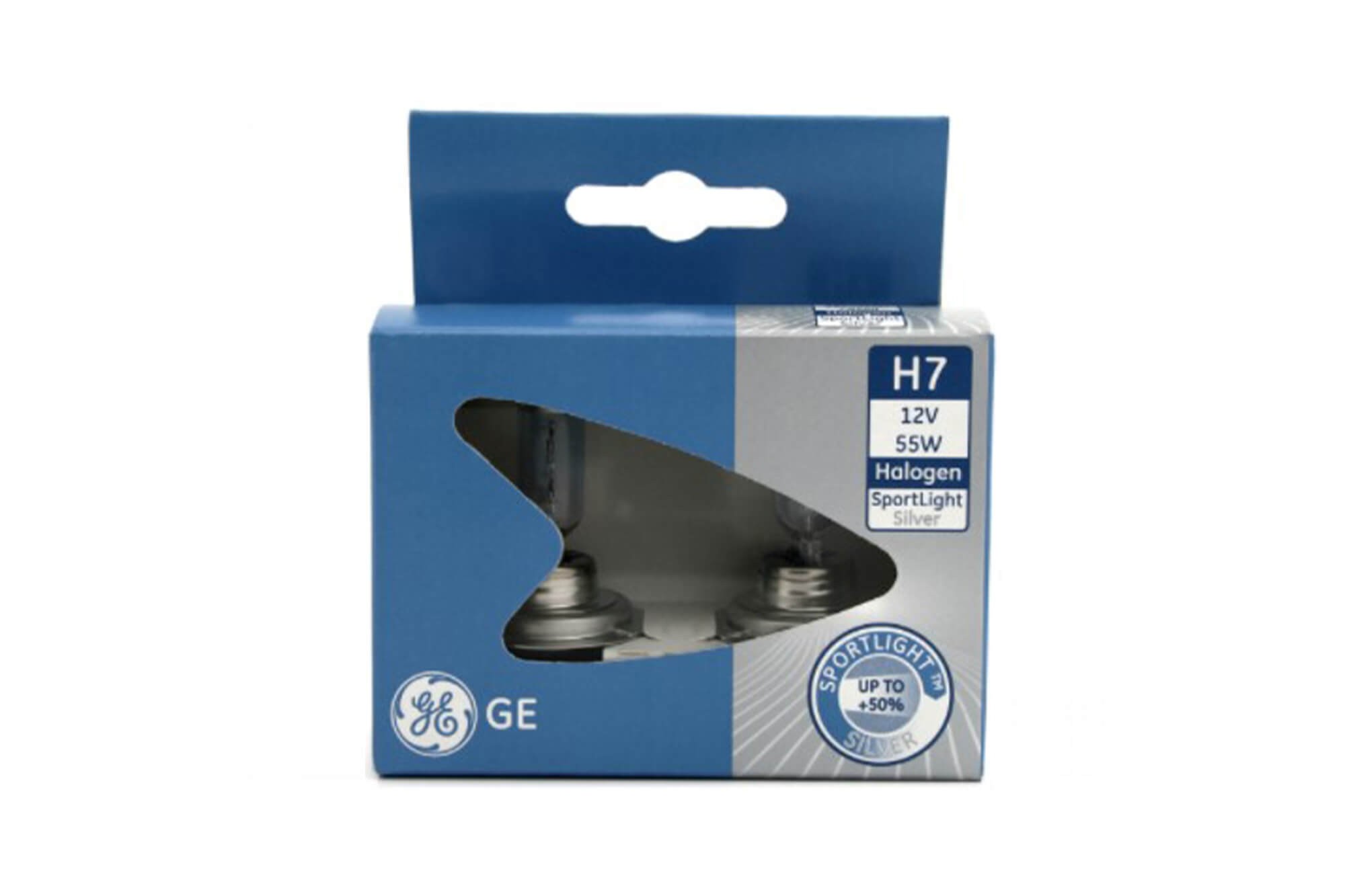 Комплект 2 броя халогенни крушки General Electric, серия Sport Light +50 H7, 12V, 55W, PX26d