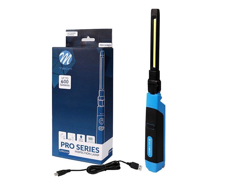 LED сервизна лампа M-tech PRO с двойна светлина 600lm-200lm, 6500K, с опция за зареждане