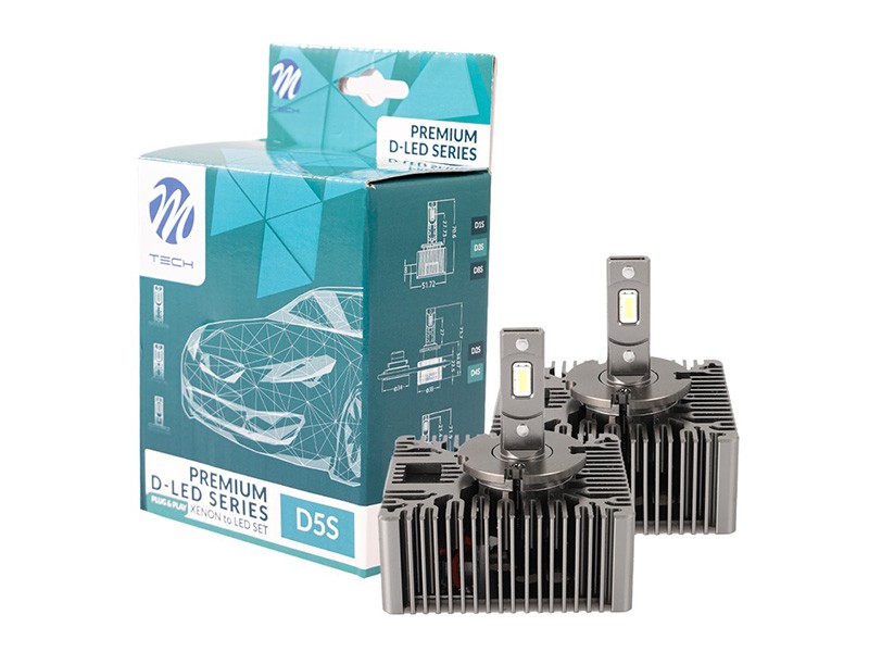 LED система M-tech Canbus за фарове D5S студено бяла светлина, 12V, 35W, 6000K, 8400LM, PK32d-7