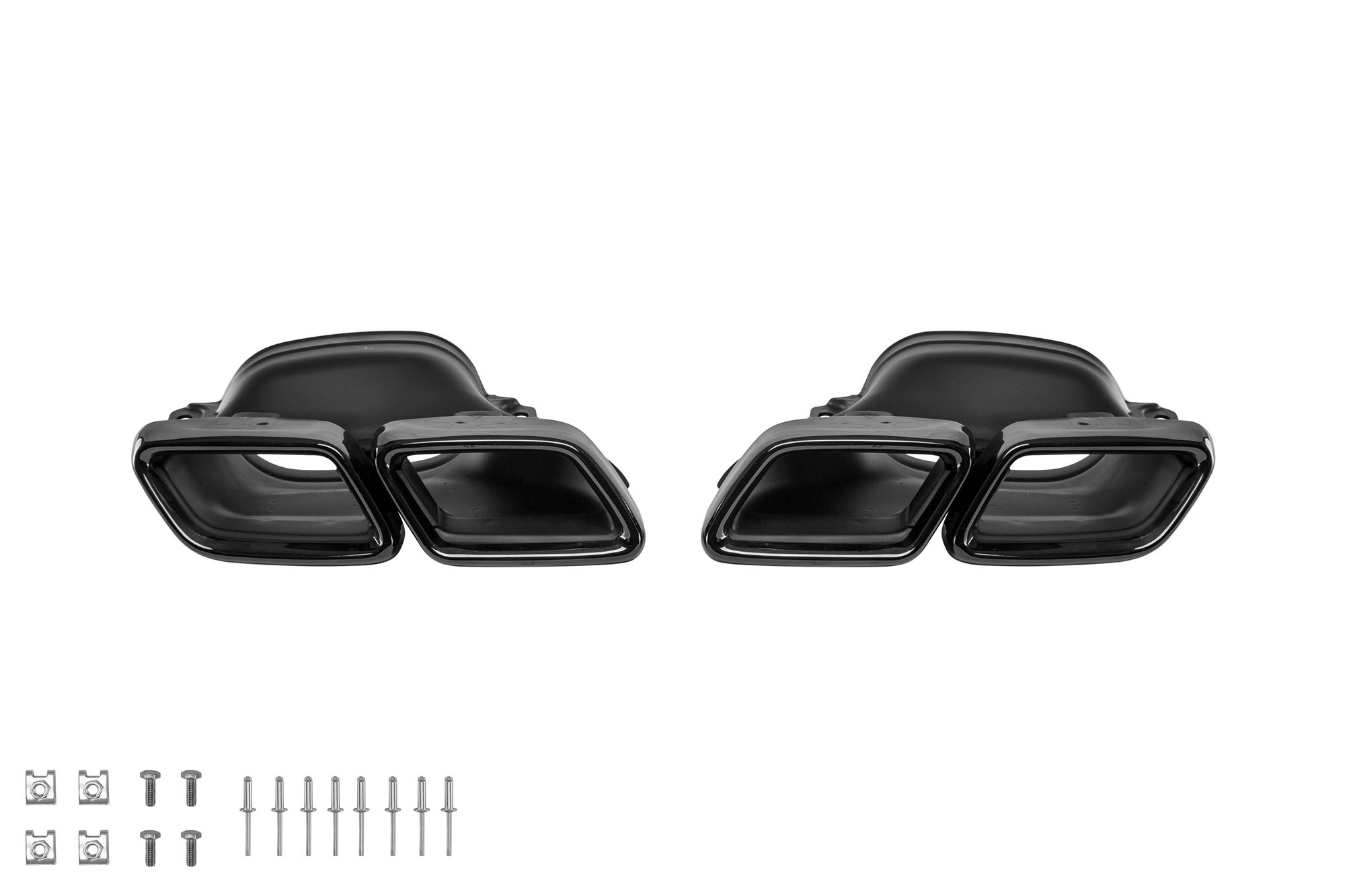 Черни  накрайници тип AMG за Mercedes C класа W205 след 2013 година, E класа W213 след 2016 година
