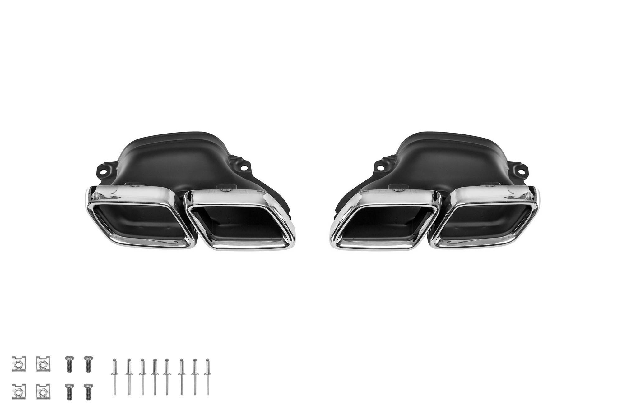 Хром накрайници тип AMG за Mercedes C класа W205 след 2013 година, E класа W213 след 2016 година