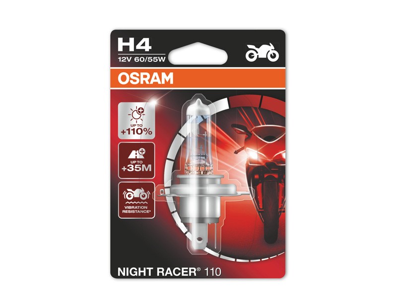 Халогенна крушка Osram H4 Moto Night Racer 110 12V, 60/55W, P43t, 1 брой