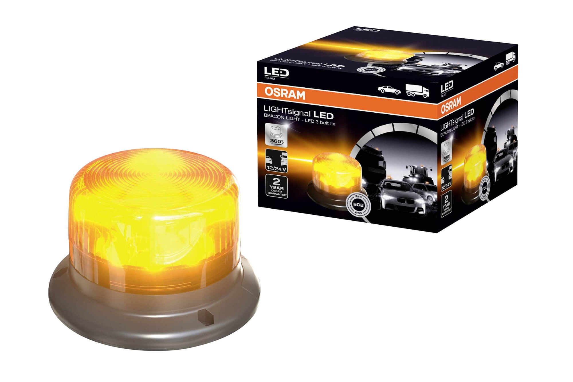 LED сигнална лампа Osram LIGHTsignal LED BEACON LIGHT оранжева 12-24V, 7W, 1900K