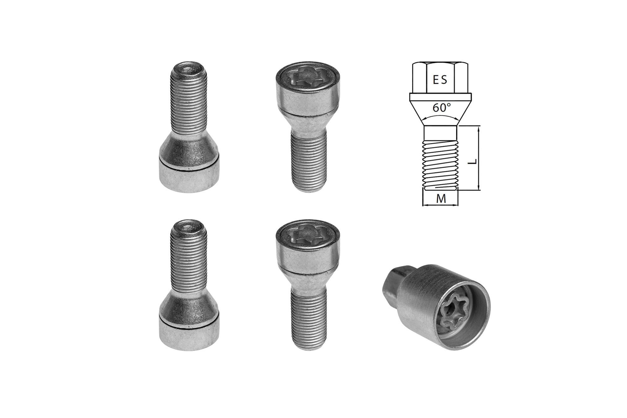 Комплект секретни болтове Farad серия Starlock М14 Х 1.25/L28/ES17