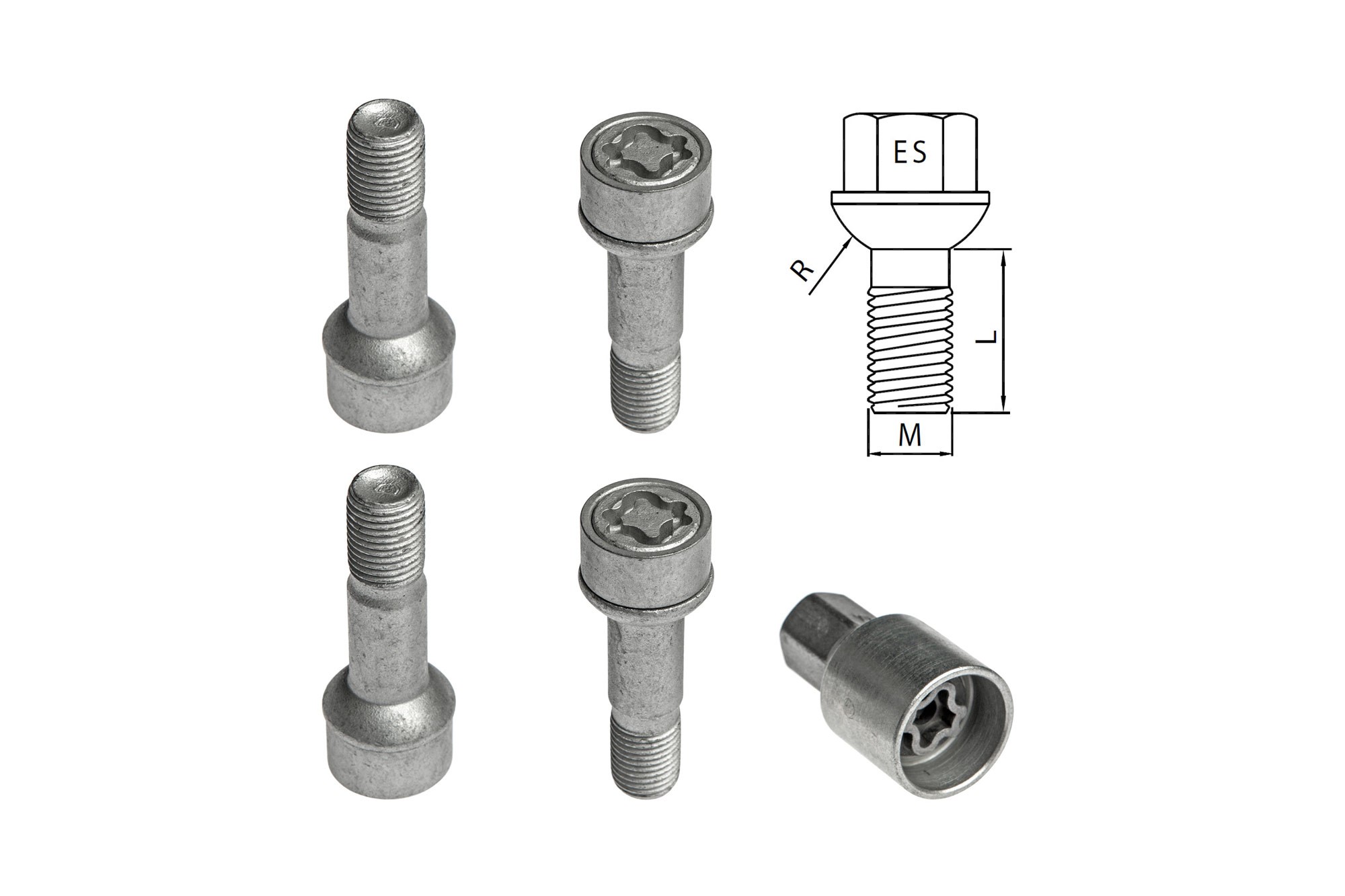Комплект секретни болтове Farad серия Starlock М14 Х 1.5/L45/R14/ES17